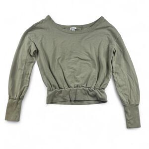 Cuyana Women’s Green Cropped Long Sleeve Top Size XS